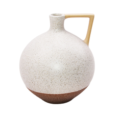 Modern ceramic vase with two-tone design, 18cm