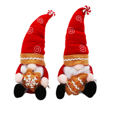 Christmas decorative gnome with cookie, 32cm – Festive gnome in 2 designs