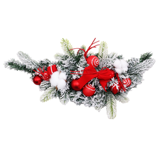 Christmas decorative arrangement with ornaments, 50cm – Festive centerpiece with red decorations