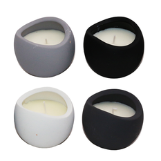 Soy Scented Candle in cement base, 4 colors – 3 fragrances, Size 8.5x7.3cm