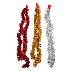 Christmas Tinsel Garland in 3 Colors 180x7cm – Pack of 10