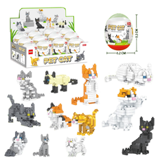 Cat Assembly Toy in Egg Capsule – Pack of 12 Pieces