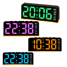 Digital Alarm Clock with Date & Temperature – 4 Colors, 16x6.5x4cm