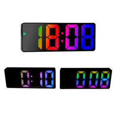 Color-Changing Digital Alarm Clock with Date & Temperature – 16x6x2.5cm