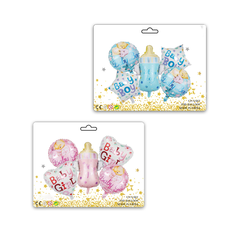 Foil Balloon Set 5pcs Baby Boy & Baby Girl for Air & Helium