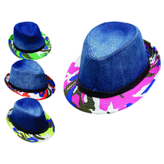 Denim Hat with Multicolor Pattern – 4 Colors