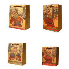 Christmas Kraft Gift Bag in 4 Designs – 45x32x10cm (12pcs)