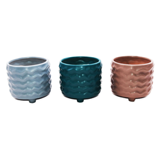 Ceramic Plant Pot in 3 Colors – 13x13x11.5cm (6pcs)