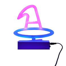 Φωτιστικό Neon Καπέλο με Βάση – 21cm (USB & Μπαταρία)