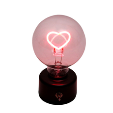 Heart Light Bulb Lamp – Battery Operated – 14x8cm