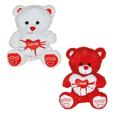 Plush Teddy Bear with “LOVE” Heart – Red & White – 30 / 36 / 45 / 56cm