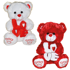 Plush Teddy Bear with “LOVE” Letters – Red & White – 30, 36, 45 & 56cm