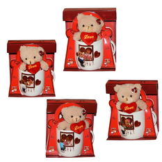 LOVE Mug Gift Set with Plush Teddy & Heart – 9×8.5 cm