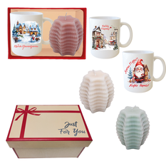 Gift Set: Mug (3 Designs) + Scented Candle (3 Designs) in Gift Box