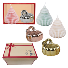 Gift Set: Decorative Piece (3 Designs) + Scented Candle (3 Designs) in Gift Box