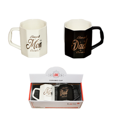 Set of 2 Ceramic Mugs Best Mom & Best Dad – 300ml