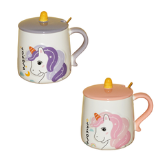 Ceramic Unicorn Mug with Lid and Spoon – 400ml
