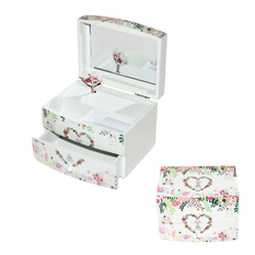 Wooden Musical Jewelry Box with Mirror 13x10x9cm