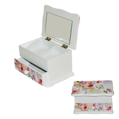 Wooden Jewellery Box with Mirror and Drawer 17.5x11.5x9.5cm