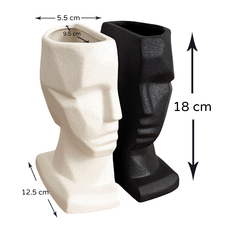 Vase Ceramic Face Set of 2 Pieces 18x9.5x12cm