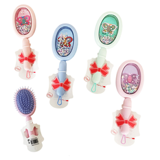 Kids Butterfly Hair Brush with Moving Beads Multicolor 19x7cm