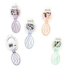 Kids Unicorn Foldable Hair Brush with Mirror Multicolor 17.5x5.5cm