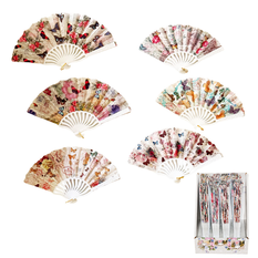 Vintage Butterfly & Floral Souvenir Folding Fans Assorted Designs for Souvenir Shops