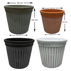 Ribbed Planter in 4 Colors in 2 Sizes