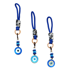 Evil Eye Charm / Keychain with Cord