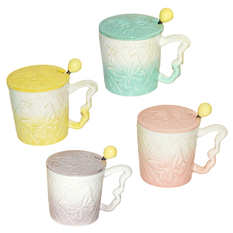 Ceramic Butterfly Mug with Lid & Spoon 380ml