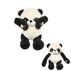 Black White Panda Plush Toy with Magnetic Hands Feature 35cm