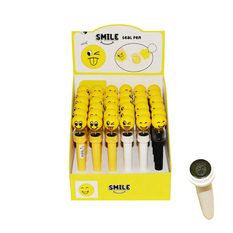 Kids Smile Face Stamp Pen in Yellow, White and Black 