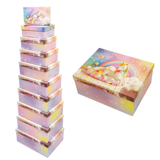 Unicorn Gift Boxes Set – 10 Pieces in Graduated Sizes