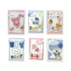 3D new baby greeting card with envelope 17x12 cm (assorted designs)