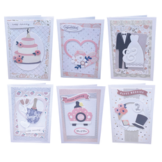3D wedding greeting card with envelope 17x12 cm (assorted designs)