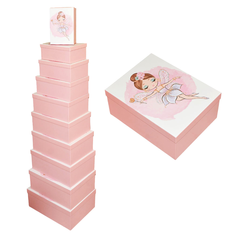 Pink Fairy Gift Boxes Set – 10 Pieces (Assorted Sizes)