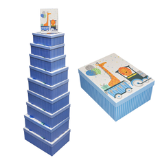 Kids Animal Gift Boxes Set Blue – 10 Pieces (Assorted Sizes)