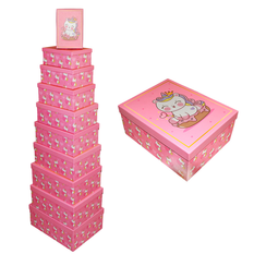 Kids Unicorn Gift Boxes Set Pink – 10 Pieces (Assorted Sizes)