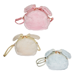 Furry crossbody bag with ears & bow 18x20x9cm