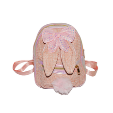 Backpack with decorative bow & pom-pom (23×19×10 cm)