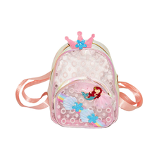 Kids Pink Backpack with Crown and Mermaid Design 23x19x11cm