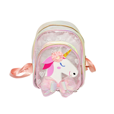 Kids Pink Backpack with Unicorn Design and Bow 25x21x10cm