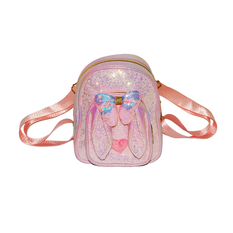 Kids Pink Backpack with Bunny Ears and Bow 19x16x9cm