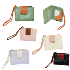 Women’s Mini Faux Leather Wallet with Wrist Strap and Card Slots 11.5x9.5cm