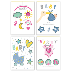 Ευχετήρια Κάρτα Baby Premium με Φάκελο 18x13cm για Γέννηση & Baby Gifts