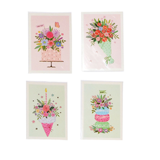 Ευχετήρια Κάρτα Floral Cute με Φάκελο 17x12cm για Δώρα & Ανθοπωλεία