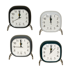 Table Clock 10cm with Metal Stand in 4 Colors