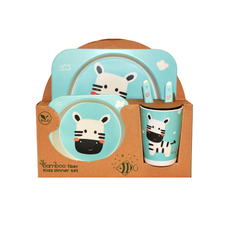 Bamboo Kids Dinner Set Zebra Eco Friendly Gift Box