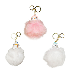 Duck Pom Pom Fur Keychain