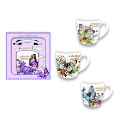 Colorful World Butterfly Mug Gift Set 3pcs 8.5x9cm
